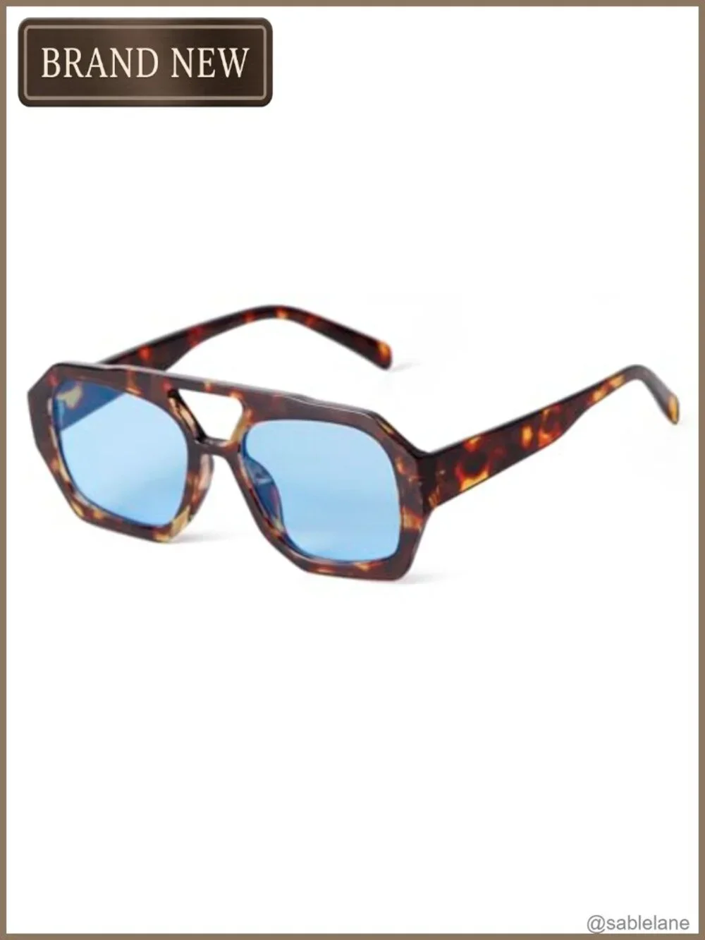 Trendy Aviator Sunglasses Women Men Retro 70s Square UV400 Protection